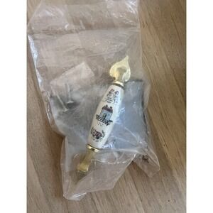 3 VTG Heartland, Porcelain & Brass Cabinet Drawer Pulls Farm Scene New